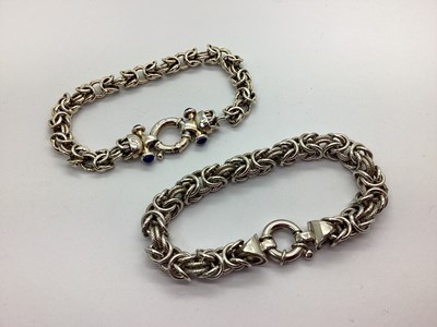 Lot 134 - A Modern Fancy Link Chunky Bracelet, to large...