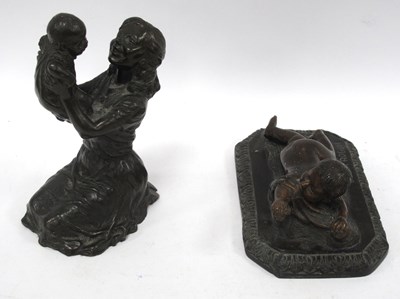 Lot 1439 - Two figures: after Andrea della Robbia, bronze...