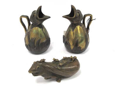 Lot 1451 - Pair of French Art Nouveau novelty bronze...
