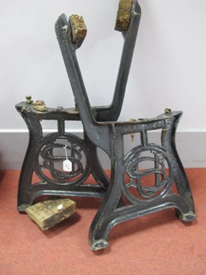 Lot 487 - Sheffield United - Pair of cast iron bench...