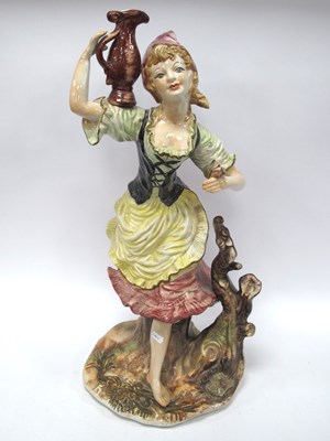 Lot 1181 - Large Italian Capodimonte Pottery Figurine,...