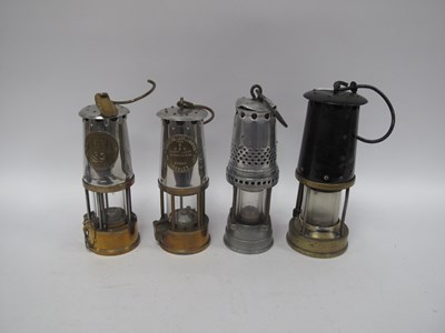 Lot 1410 - Four Vintage Miners’ Safety Lamps, including...