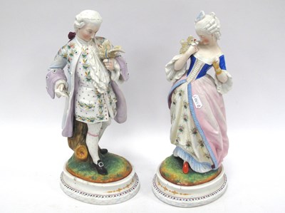 Lot 1183 - Pair of antique Continental bisque porcelain...