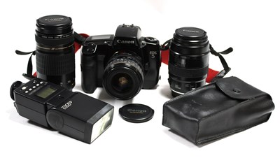 Lot 835 - Canon EOS 5 35mm SLR Film Camera with attached...