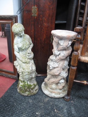 Lot 1551 - Concrete Garden Fugure of Lady Pouring Water,...