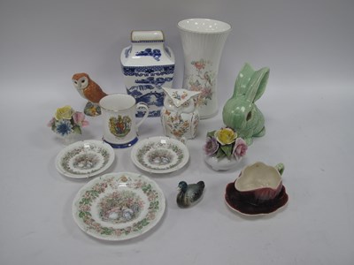 Lot 1277 - Beswick Owl, 11.5cm high, Sylvac rabbit,...