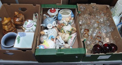 Lot 1055 - Novelty Teapots, vases, jars, glassware, etc:-...