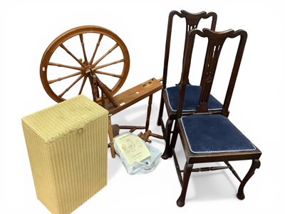 Lot 1591 - Lloyd Loom Lusty Linen Box, two chairs,...