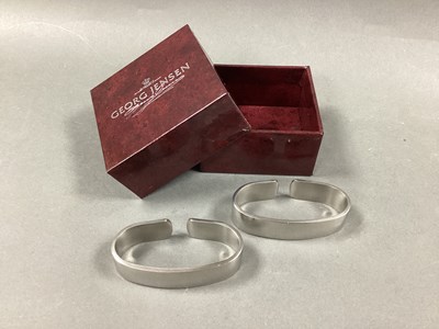 Lot 26 - Georg Jensen; A Pair of Danish Stainless Steel...