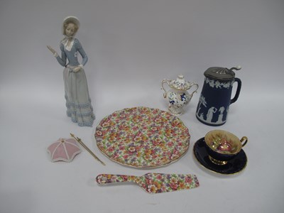 Lot 1233 - Lladro Lady, 31cm high, together with original...