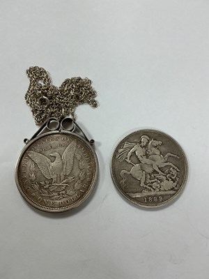 Lot 437 - 1889 GB Victoria Silver Crown, together with...