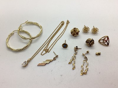 Lot 86 - Modern Gold Plated Hoop Earrings, twisted with...