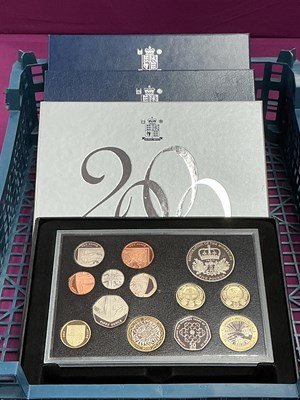 Lot 409 - Four UK Royal Mint Proof Coin Sets, includes...