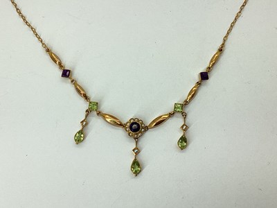 Lot 88 - An Edwardian Suffragette Necklace, set with...