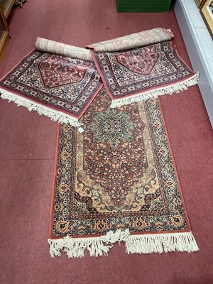 Lot 1564 - Prima Donna Wool Tassled Rug, all over floral...