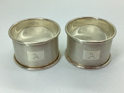 Lot 13 - A Pair of Hallmarked Silver Napkin Rings, each...