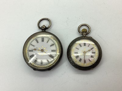 Lot 262 - Two Decorative Antique Fob Watches, each with...