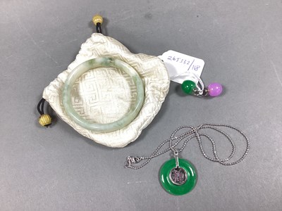 Lot 141 - Polished Green Hardstone Bangle, Chinese...