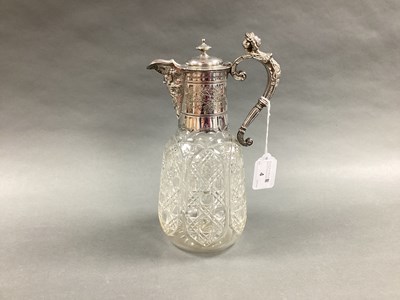 Lot 4 - A Victorian Plated Mounted Cut Glass Claret...