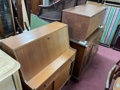 Lot 1610 - Teak Bureau circa 1970s with fall-front fitted...