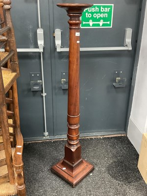 Lot 1573 - XIX Century Mahogany Torchere with circular...