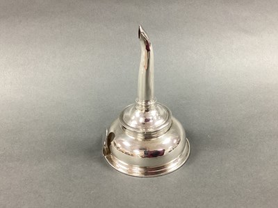 Lot 39 - A Georgian Hallmarked Silver Wine Funnel,...