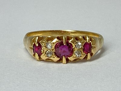 Lot 233 - A Victorian Style Ruby and Diamond Ring,...