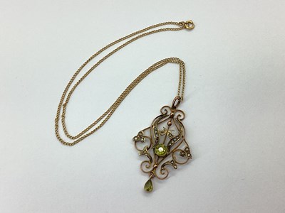 Lot 164 - An Edwardian Openwork Pendant, seed pearl...