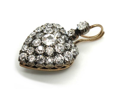 Lot 159 - A XIX Century Diamond Set Heart Shape Pendant,...