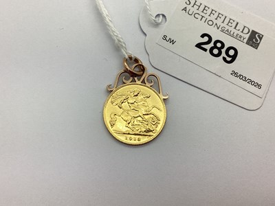 Lot 289 - A George V Half Sovereign, 1913, with applied...