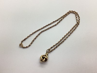 Lot 160 - An Antique Chain, suspending a hollow twisted...