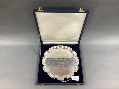 Lot 32 - A Hallmarked Silver Waiter, JM, Sheffield 1994,...