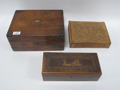 Lot 1457 - Hardwood Box, circa 1900, with sedan chair and...