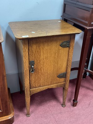 Lot 1557 - Early XX Century Oak Bedside Cabinet, with...