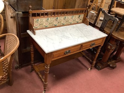Lot 1630 - Early XX Century Walnut Washstand, with a...