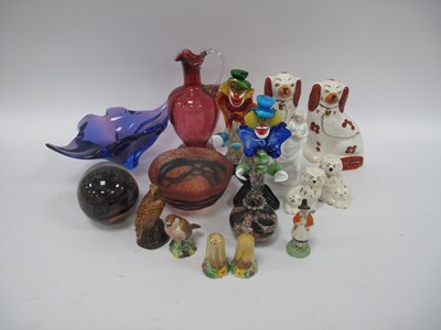 Lot 1284 - Collectables, including coloured art glass...