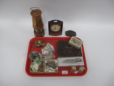 Lot 1422 - Collectables, to include wooden cased miner’s...