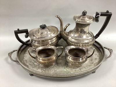Lot 96 - Pinder Bros Plated Four Piece Tea Set, each of...