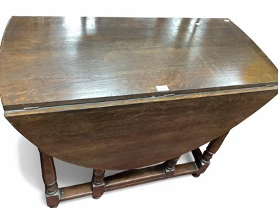 Lot 1571 - XVII Century Style Oak Drop Leaf Table, on...