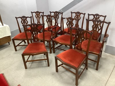 Lot 1664 - A Set of Ten XVIII Century Style Dining Chairs,...