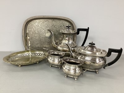 Lot 194 - Viners of Sheffield; A Four Piece Plated Tea...