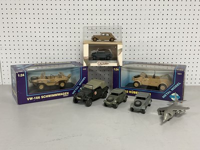Lot 305 - Eight diecast and metal models by Gonio, Dinky,...