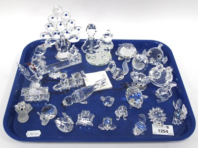 Lot 1254 - Swarovski Puffer Fish, turtle, owl, mouse, fox,...