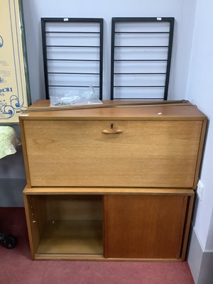 Lot 1656 - Ladderax Teak Fall Front Compartment, with...
