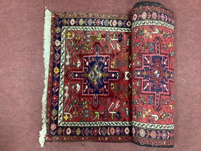 Lot 1618 - Middle Eastern Karadja Wool Tassled Runner,...