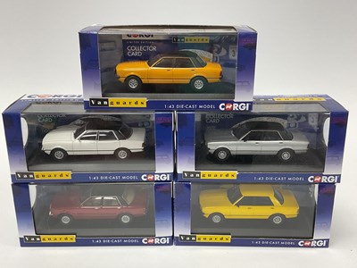Lot 547 - Five Corgi Vanguards 1:43rd scale Mk4 Ford...