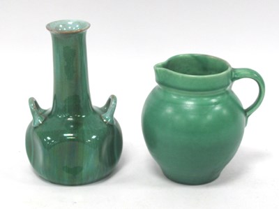Lot 1257 - Royal Lancastrian Green Streaked Vase, with...
