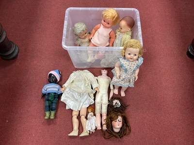 Lot 343 - Five Plastic / Rubber headed dolls (Pedigree...