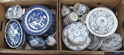 Lot 1092 - Blue & White Ironstone Dinnerware and Tea...