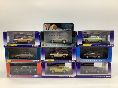 Lot 590 - Nine Corgi, Lledo Vanguards 1:43rd scale...